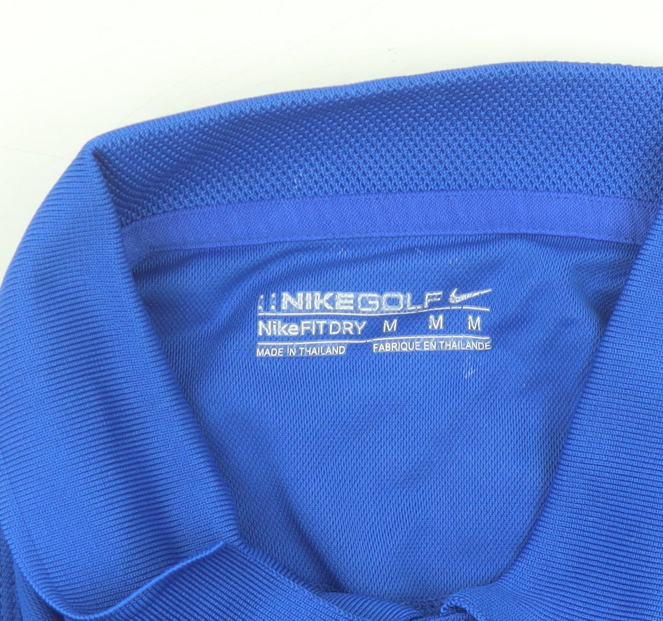 Nike Golf Blue Men's M FitDry Moisture Wicking Polo Shirt