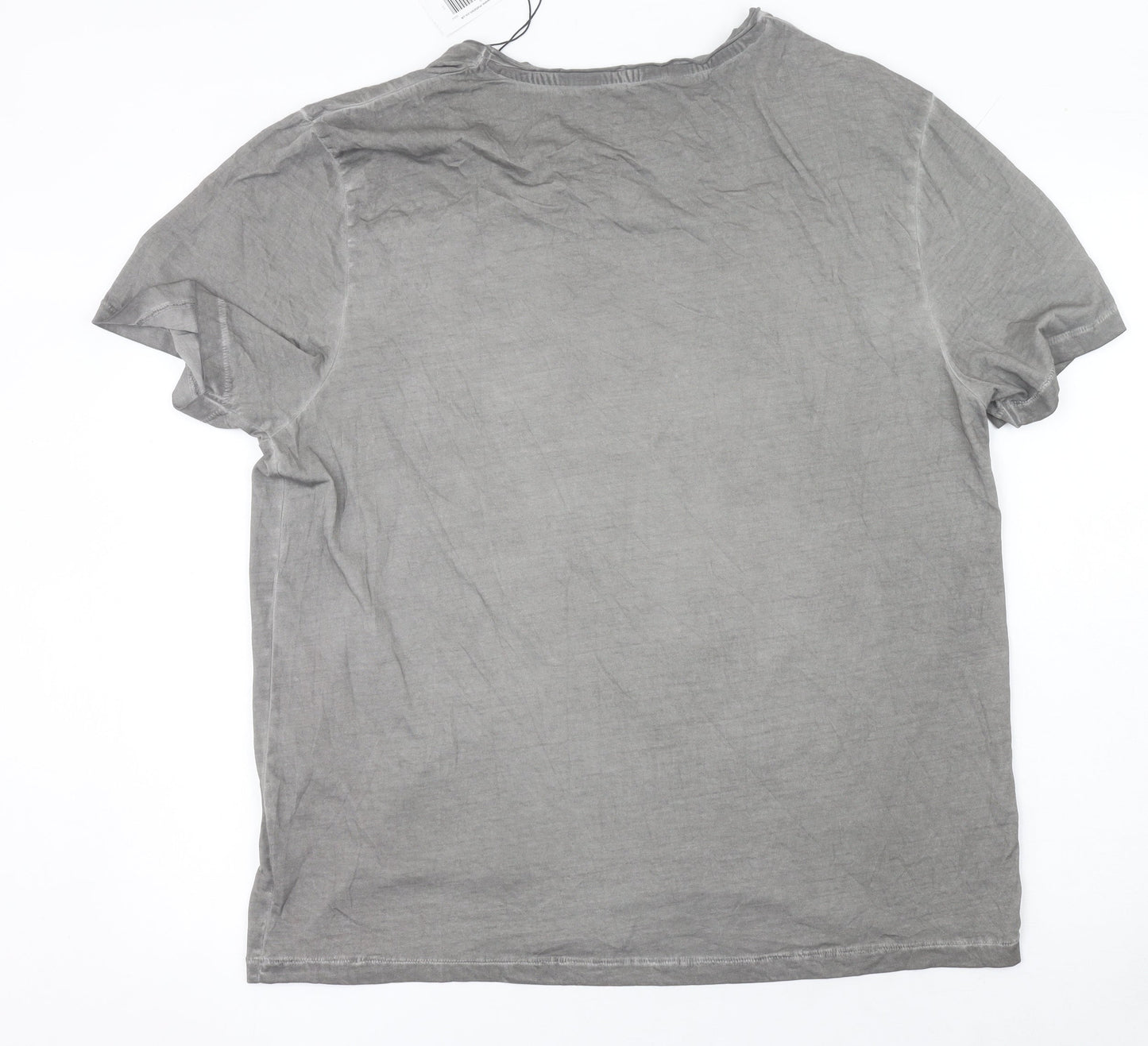 Easy Men’s Grey XL Graphic Print Crew Neck Cotton T-Shirt