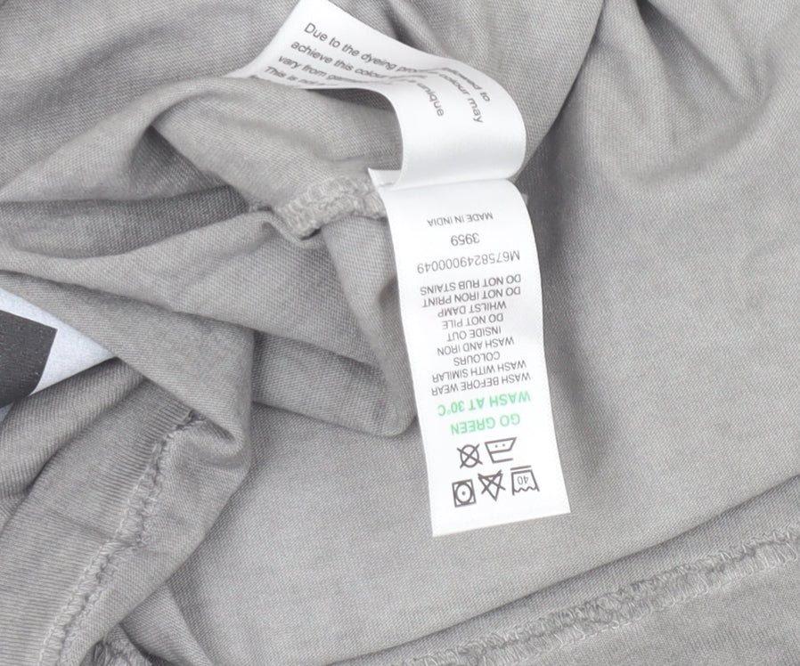 Easy Men’s Grey XL Graphic Print Crew Neck Cotton T-Shirt