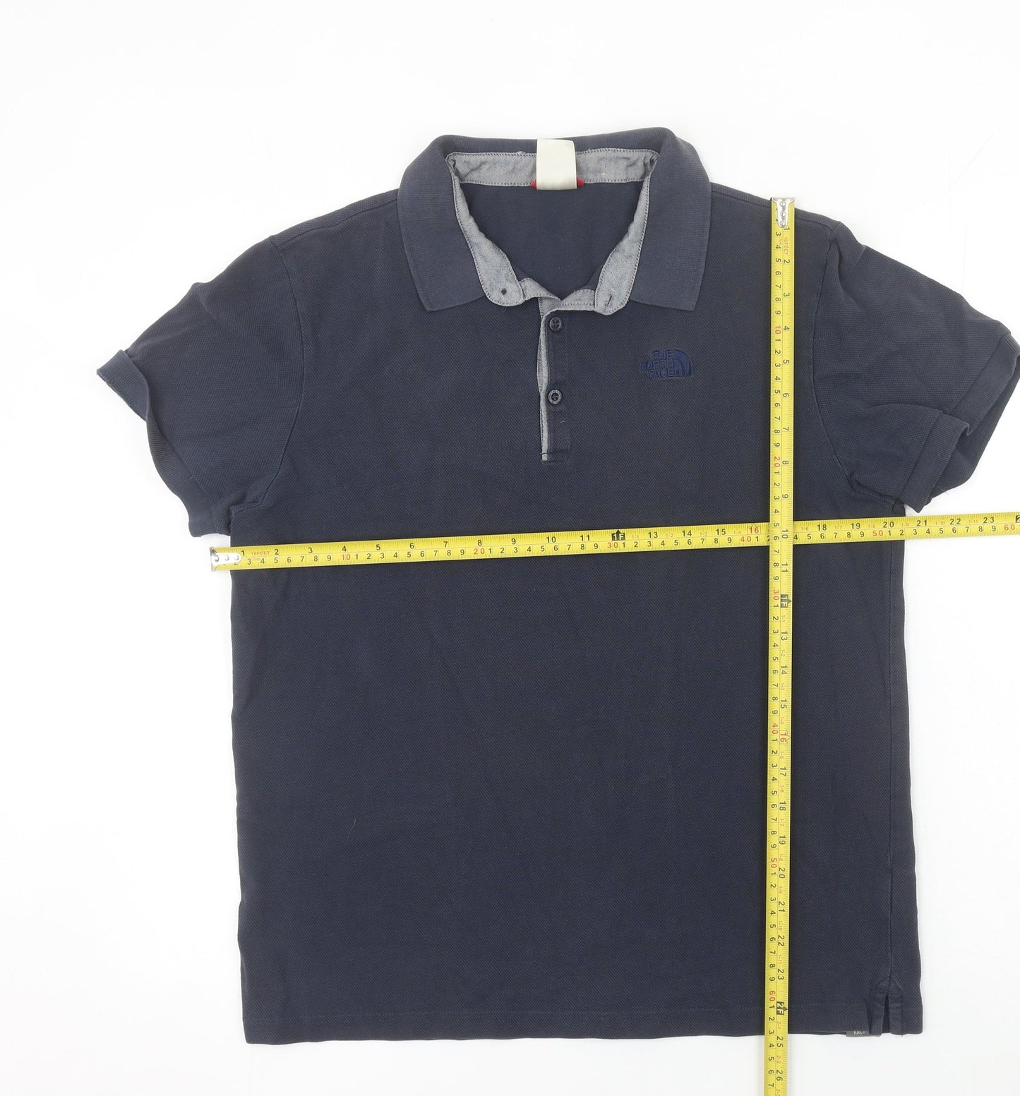 The North Face Men's Blue Cotton Polo Shirt Size L Regular Fit