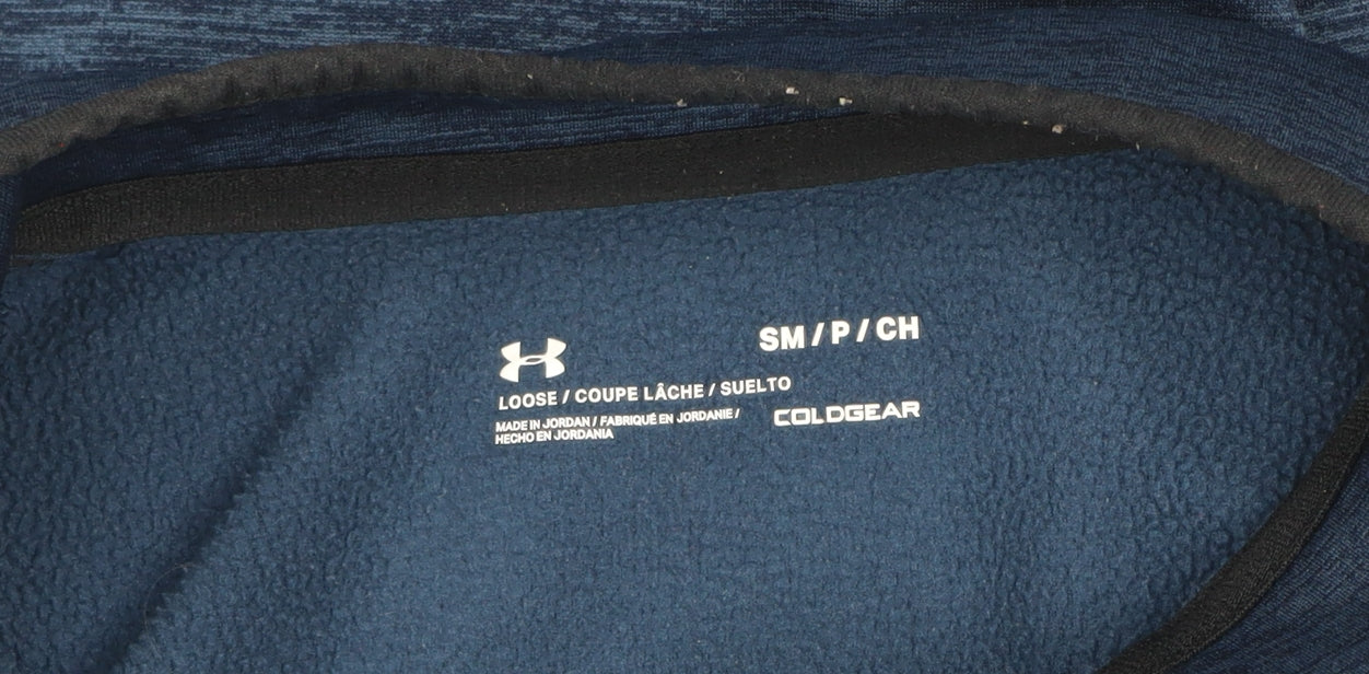 Mens UK S Relaxed Under armour Blue Pullover Sweatshirt