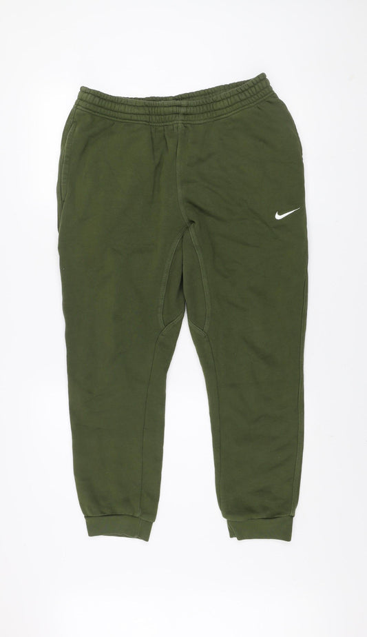 Nike Men's Green Fleece Jogger Activewear Trousers Size L
