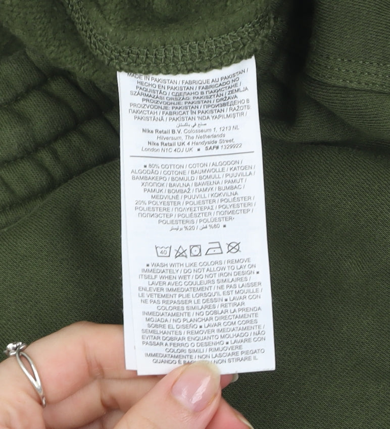 Nike Men's Green Fleece Jogger Activewear Trousers Size L