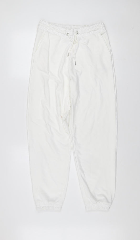 Stradivarius Women’s White Jogger Sweatpants Size 14 Relaxed Fit