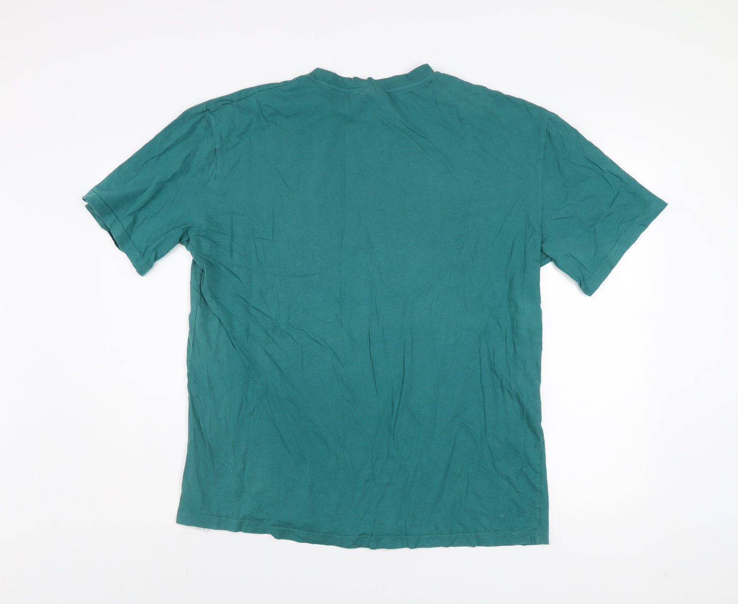 Kickers Men's Green Small Graphic Logo Cotton Crew Neck T-Shirt