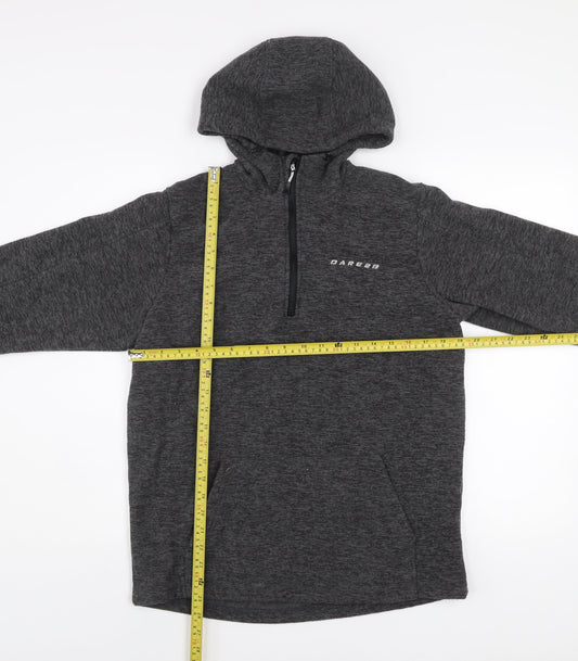 Dare 2B Mens Grey 1/2 Zip Fleece Hoodie Size M Outdoor Pullover