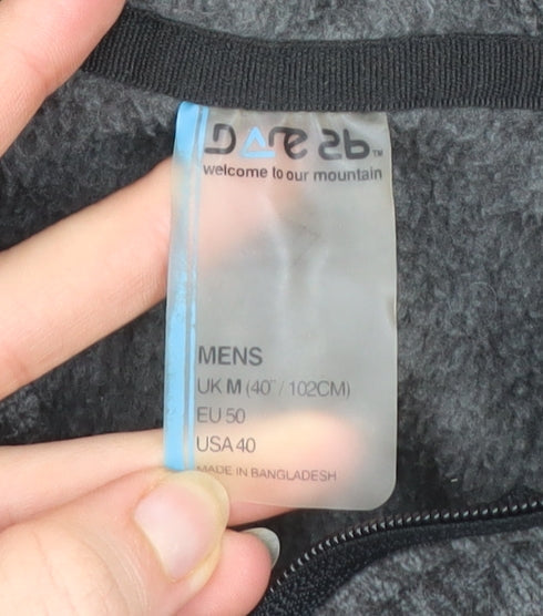 Dare 2B Mens Grey 1/2 Zip Fleece Hoodie Size M Outdoor Pullover