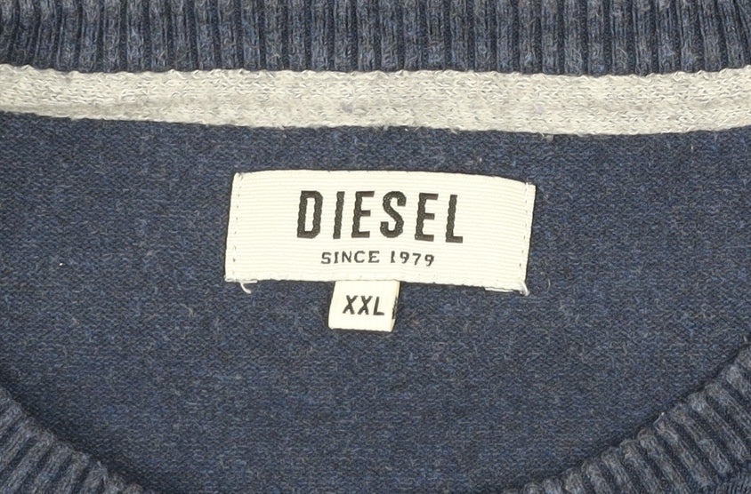 Diesel Men's Blue 2XL Crew Neck Pullover Jumper