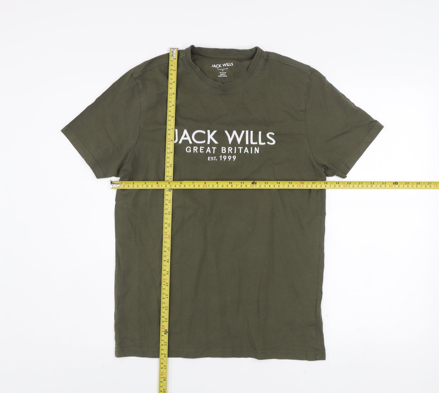 Mens UK Size S Jack Wills Green  Cotton T-Shirt