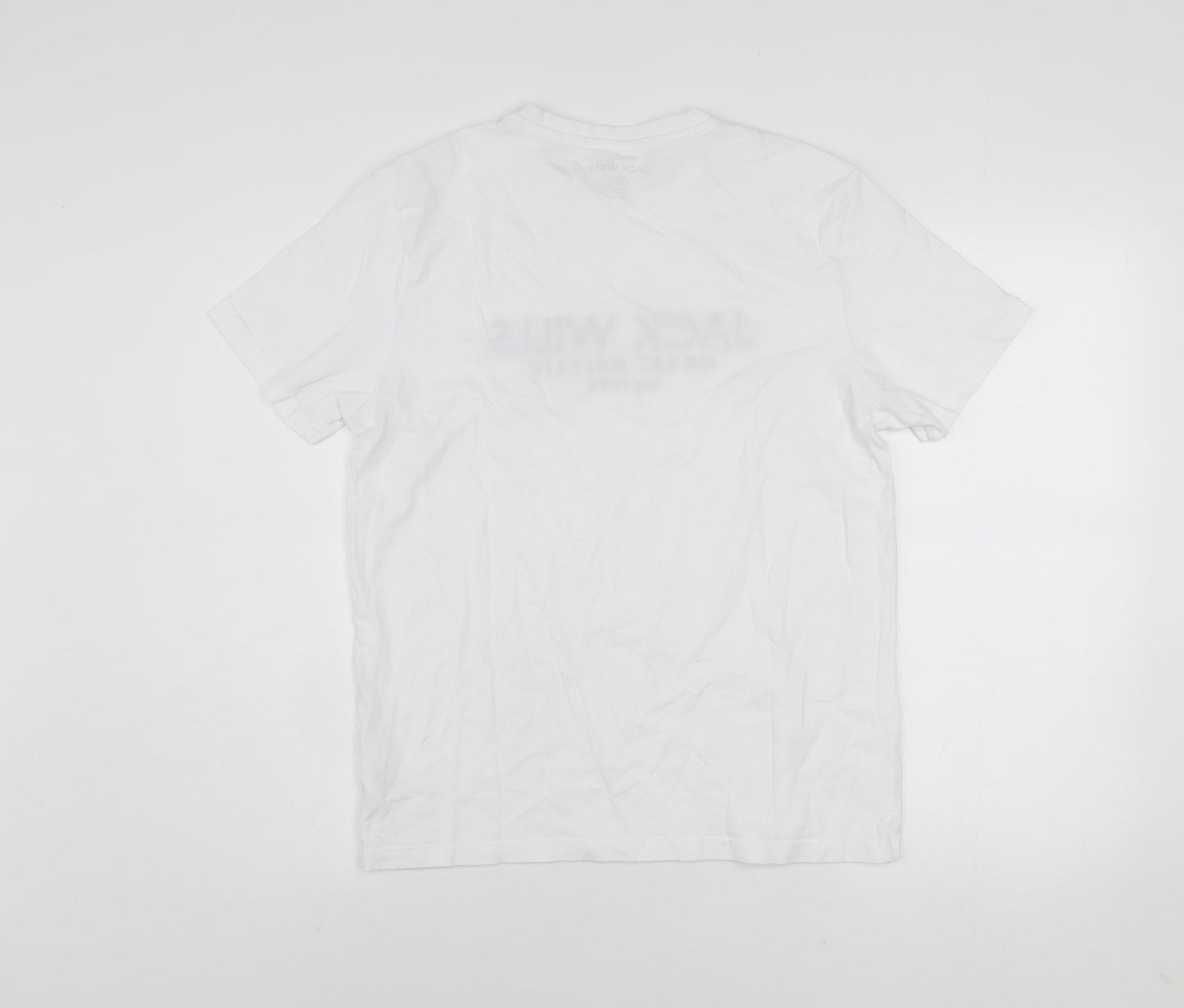 Jack Wills Men’s White Classic Fit Cotton Logo T-Shirt Size S