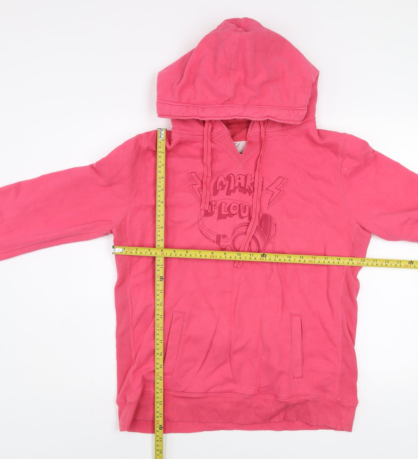 Kabaret Womens Pink Pullover Hoodie Size 16 Cotton Blend Casual