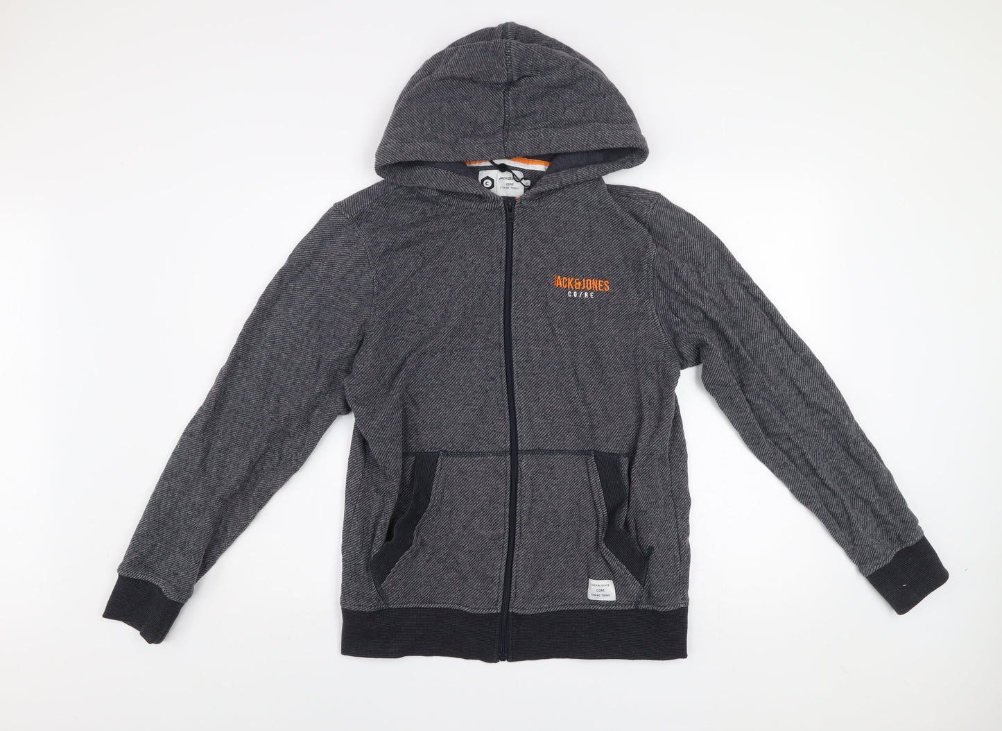 Jack & Jones Core Men's Grey Full Zip Hoodie Size M