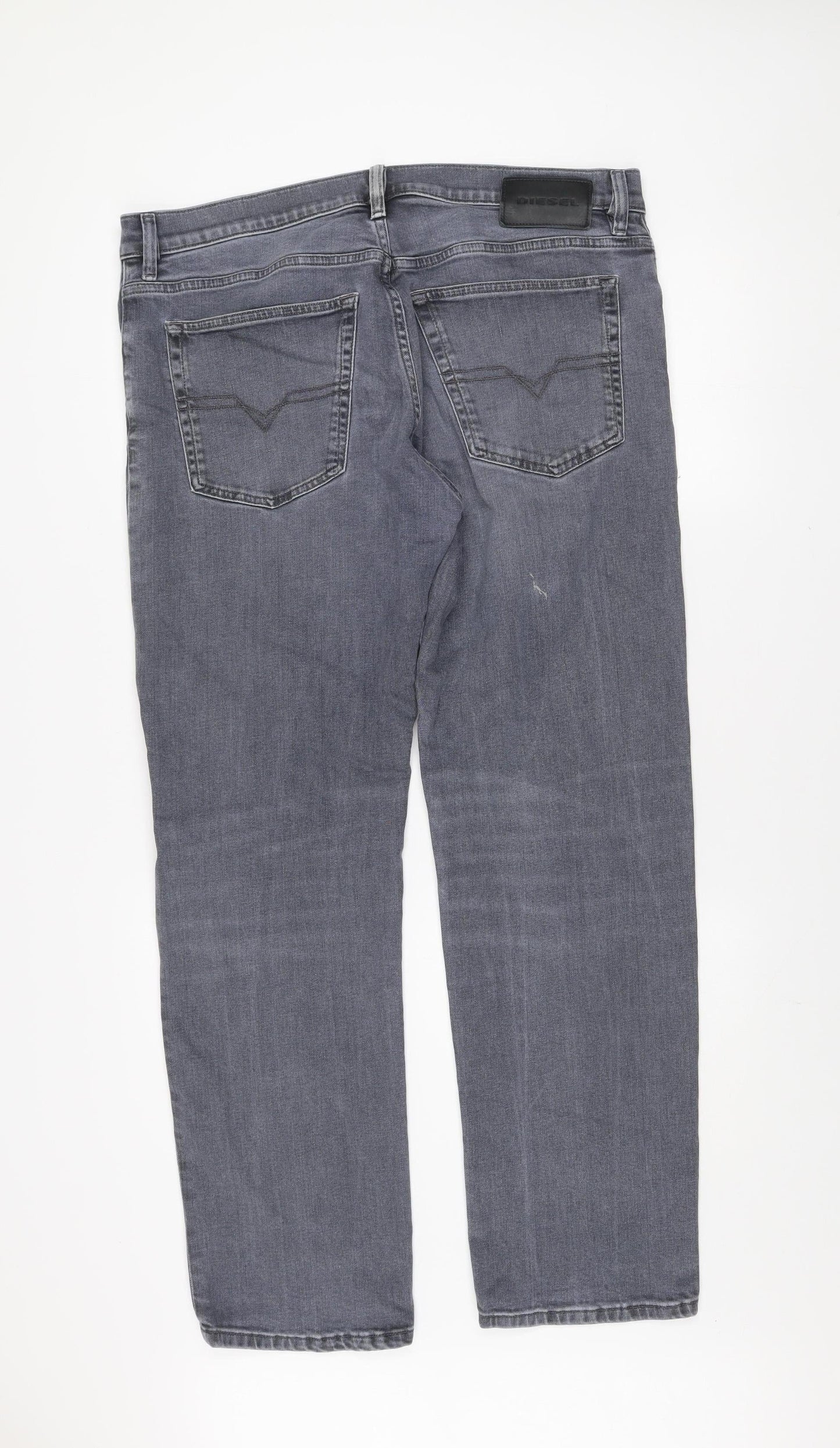 Diesel Men's Grey Straight Denim Jeans W36 Regular Fit