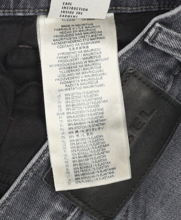 Diesel Men's Grey Straight Denim Jeans W36 Regular Fit