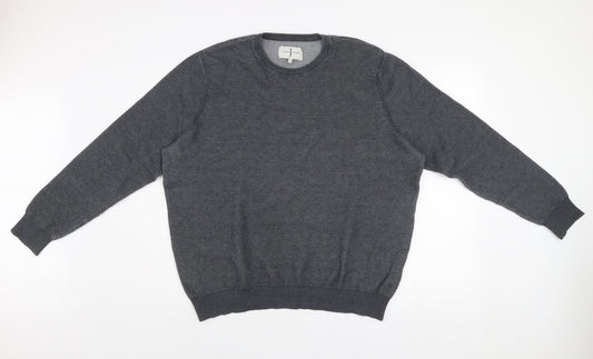 Jasper Conran Men’s Grey Cotton Knit Crew Neck Jumper XL