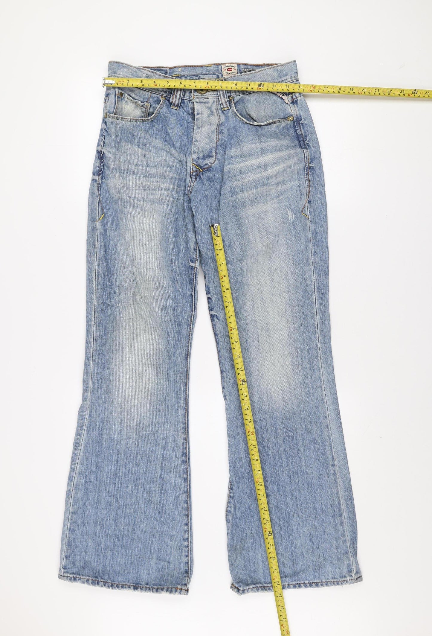 Jack & Jones Men's Blue Flared Denim Jeans Size 30x30