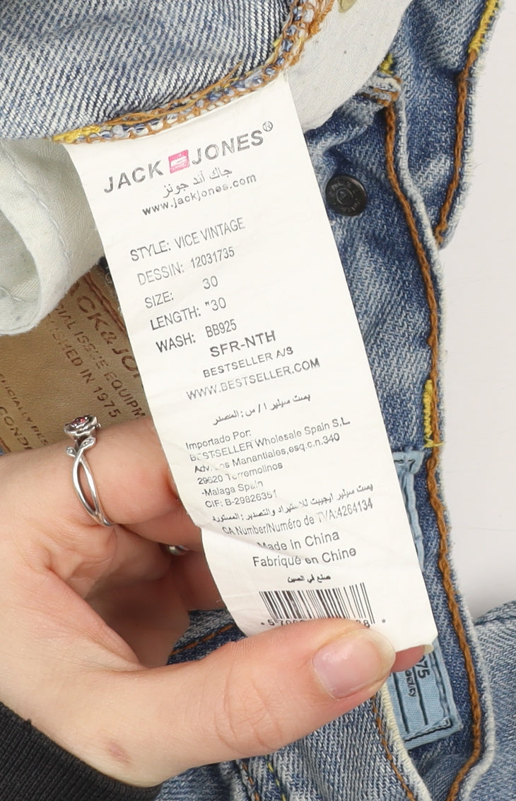 Jack & Jones Men's Blue Flared Denim Jeans Size 30x30