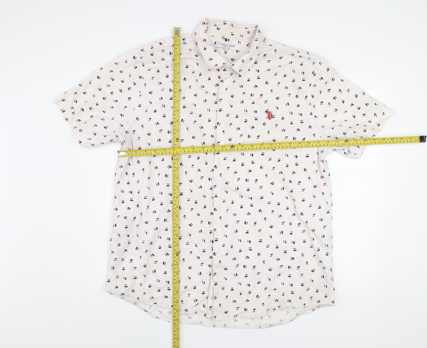 U.S. Polo Assn. Men's White 2XL Short Sleeve Button-Up Shirt