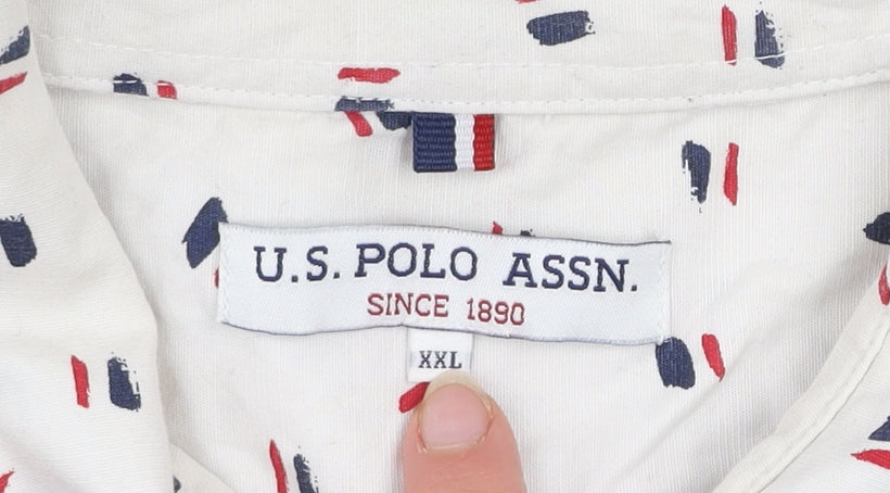 U.S. Polo Assn. Men's White 2XL Short Sleeve Button-Up Shirt