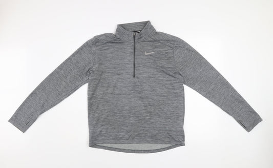 Nike Men's Grey Dri-FIT Running 1/2 Zip Athletic Sweatshirt M