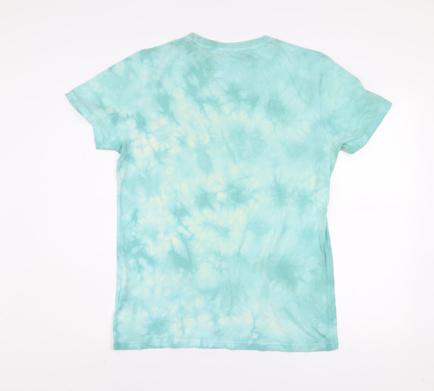 Superdry Men's Blue Tie-Dye Super Sport Graphic Cotton T-Shirt L