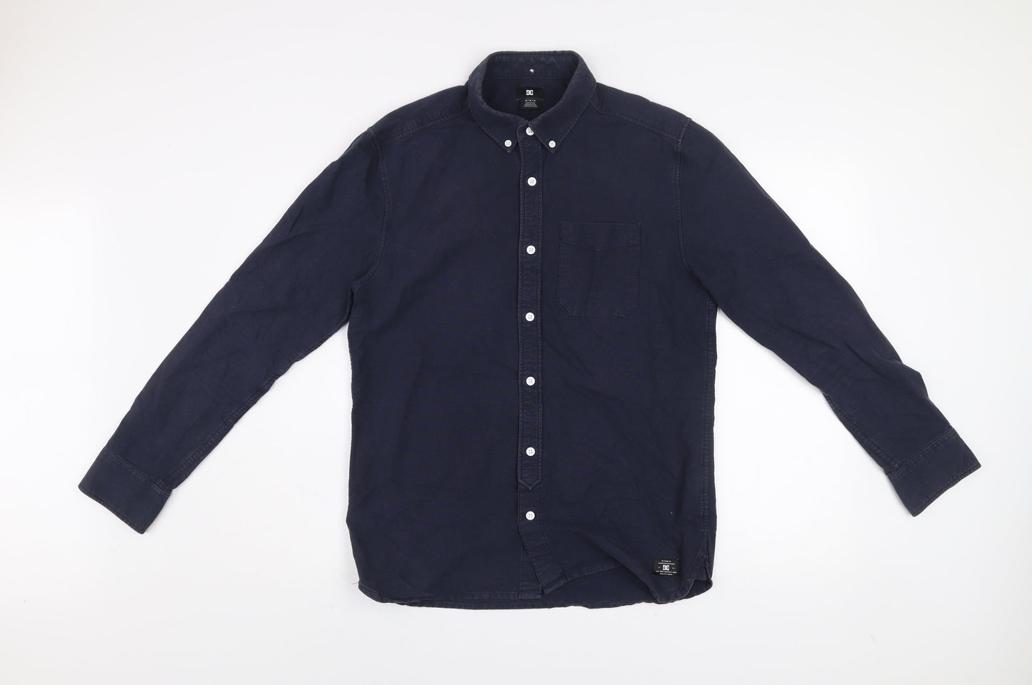 DC Men’s Blue Cotton Button-Up Long Sleeve Casual Shirt M