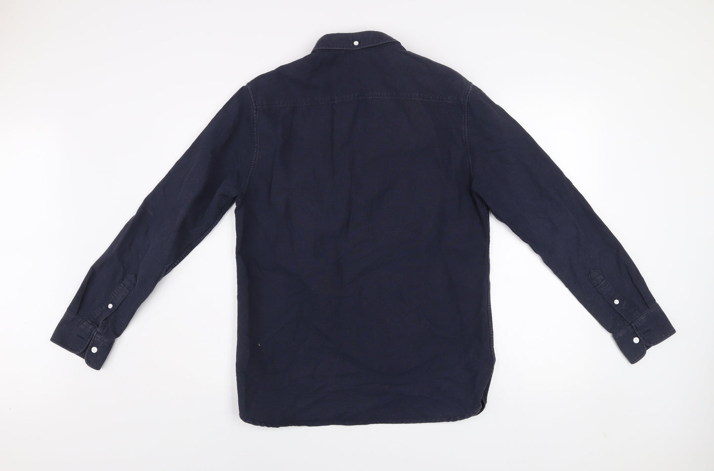 DC Men’s Blue Cotton Button-Up Long Sleeve Casual Shirt M