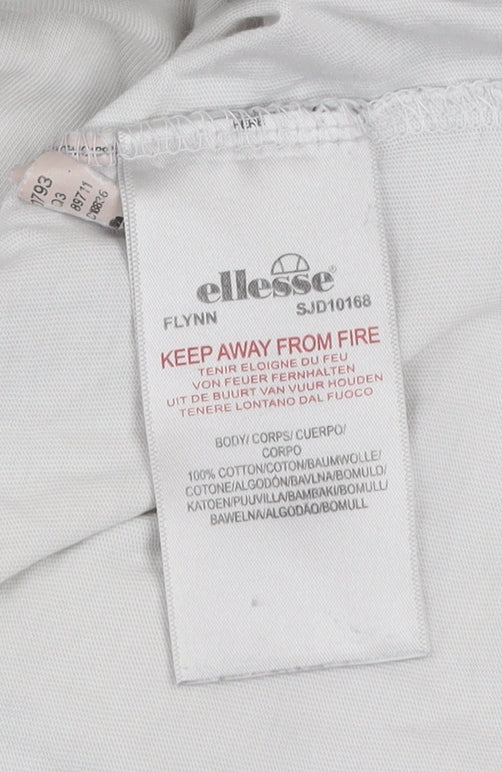 Ellesse Men's White XL Crew Neck Cotton T-Shirt