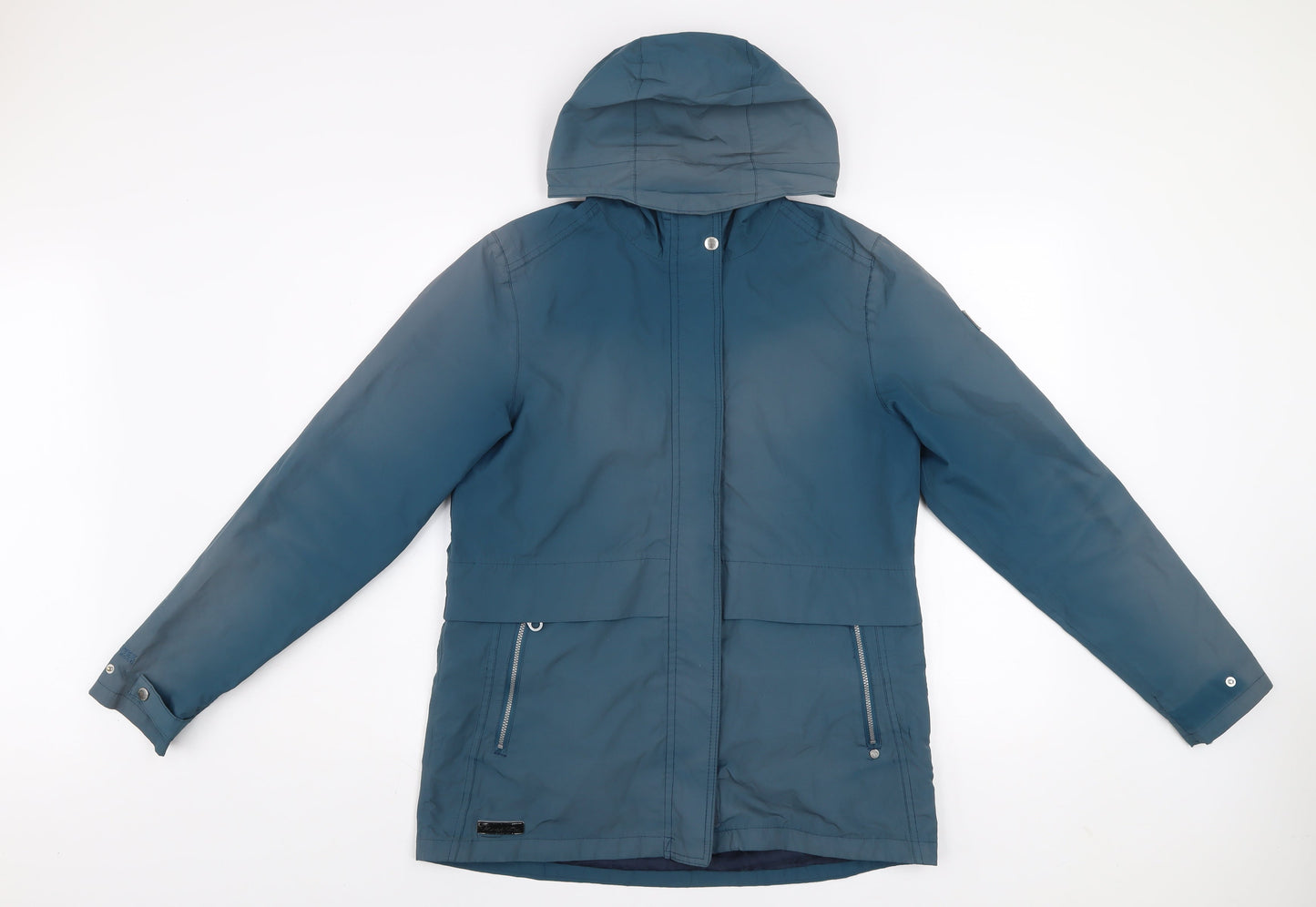 Regatta Women's Blue Mid-Length Waterproof Hooded Parka Jacket Size 12