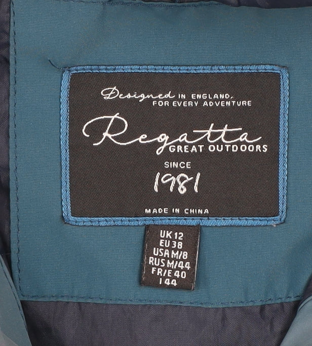 Regatta Women's Blue Mid-Length Waterproof Hooded Parka Jacket Size 12