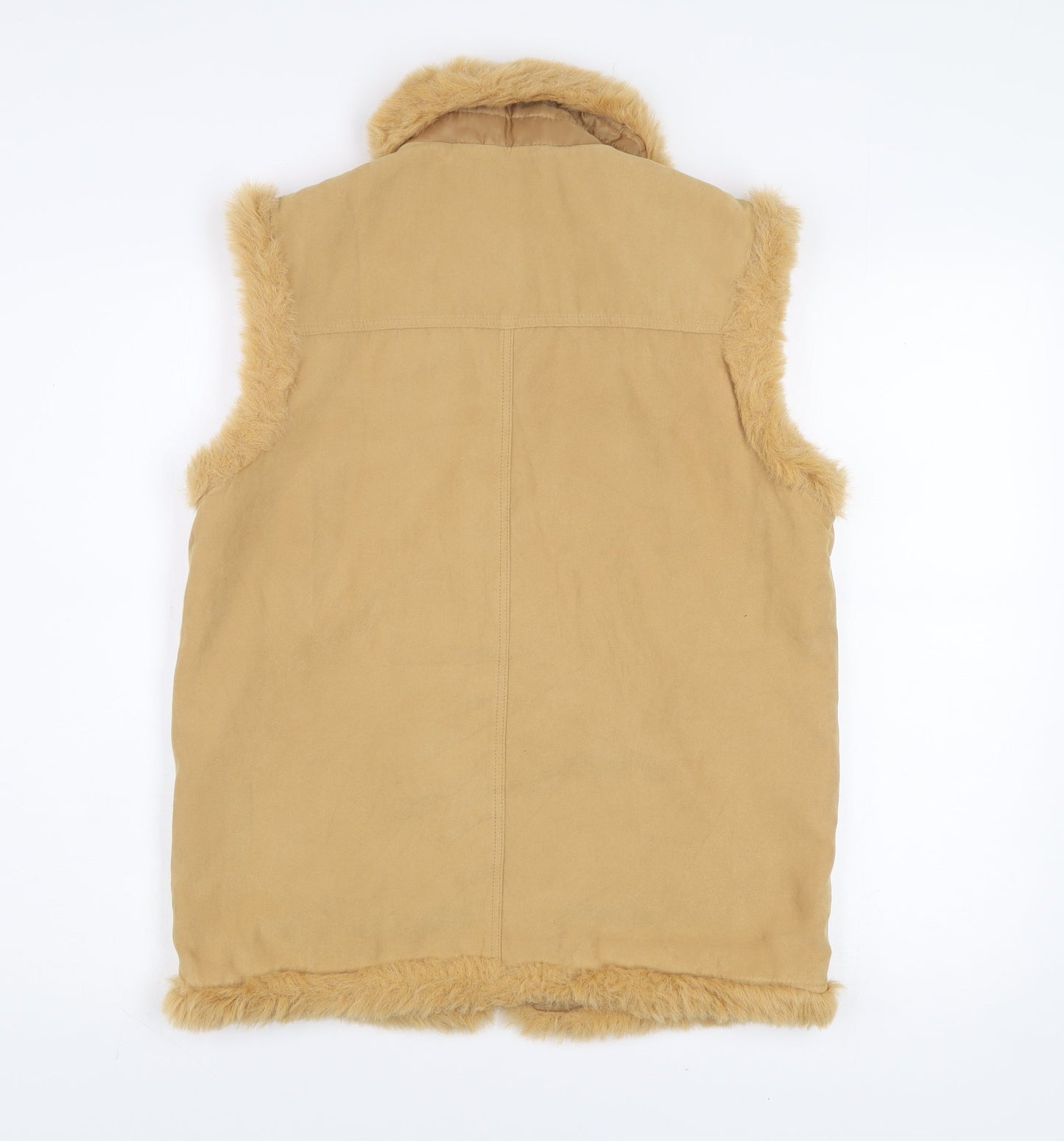 Marks and Spencer Girls Beige Faux Fur Lined Waistcoat 13-14 Years