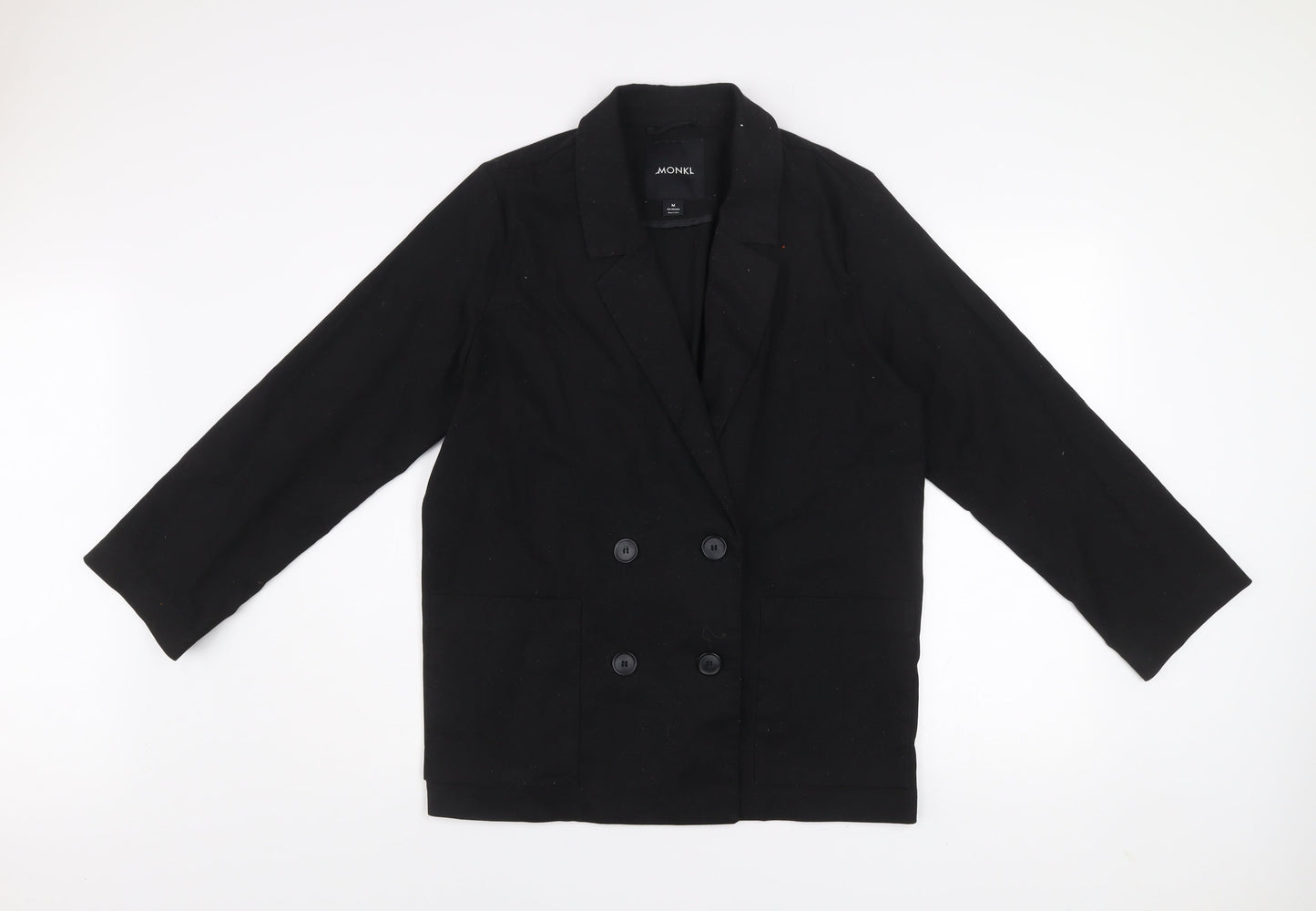 Monki Unisex Black Cotton Blazer Jacket Medium Classic Fit