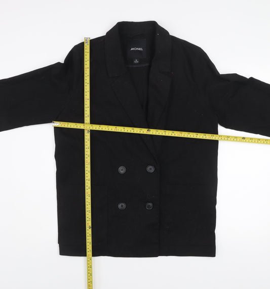 Monki Unisex Black Cotton Blazer Jacket Medium Classic Fit
