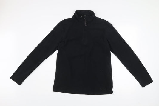 Peter Storm Womens Black Fleece Pullover 1/4 Zip Sweatshirt Size 14