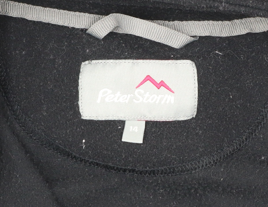Peter Storm Womens Black Fleece Pullover 1/4 Zip Sweatshirt Size 14