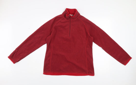 Mountain Warehouse Women Red Fleece 1/4 Zip Pullover UK 14