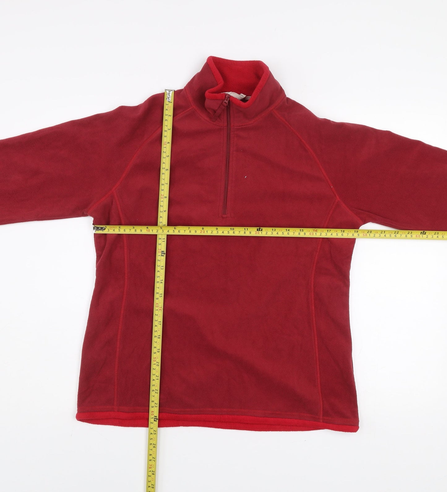 Mountain Warehouse Women Red Fleece 1/4 Zip Pullover UK 14