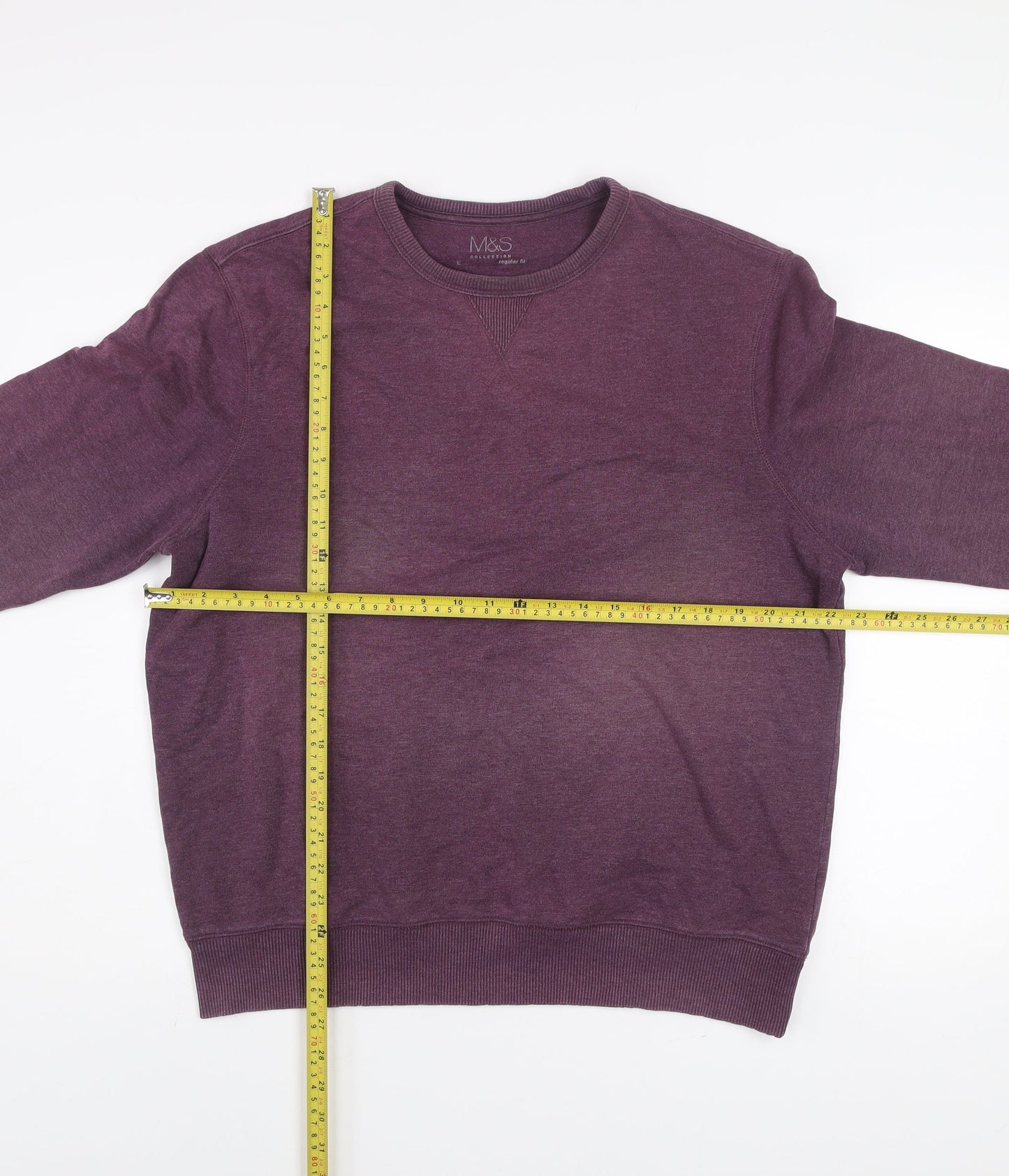 Marks and Spencer Men’s Purple Regular Fit Cotton Sweatshirt L