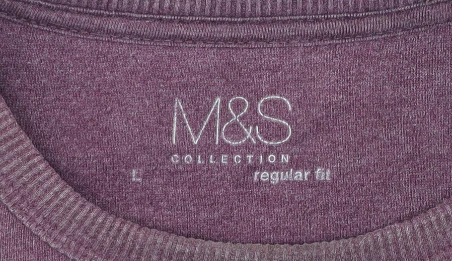 Marks and Spencer Men’s Purple Regular Fit Cotton Sweatshirt L