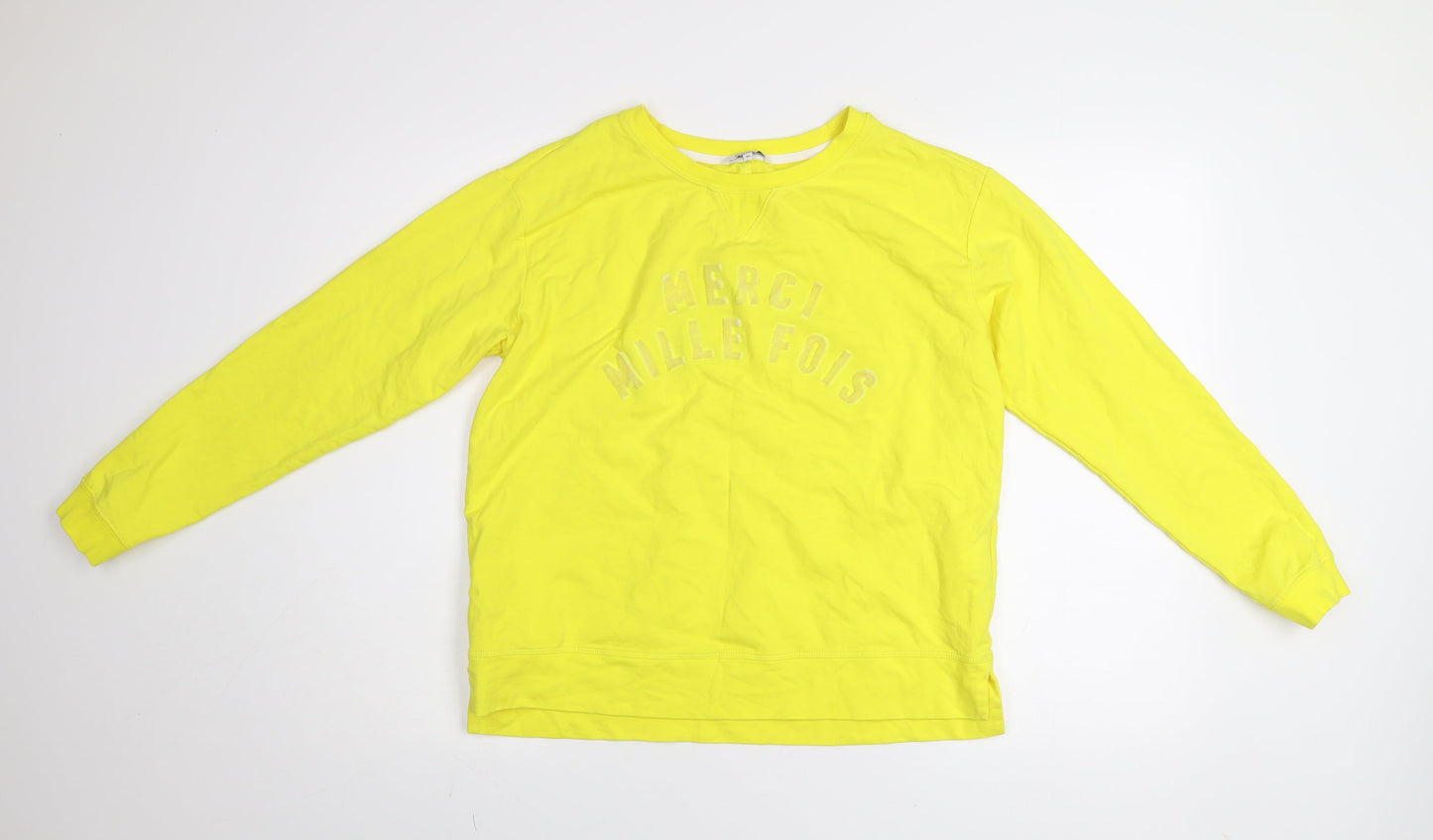 Sandwich Women Yellow Merci Mille Fois Pullover Sweatshirt M