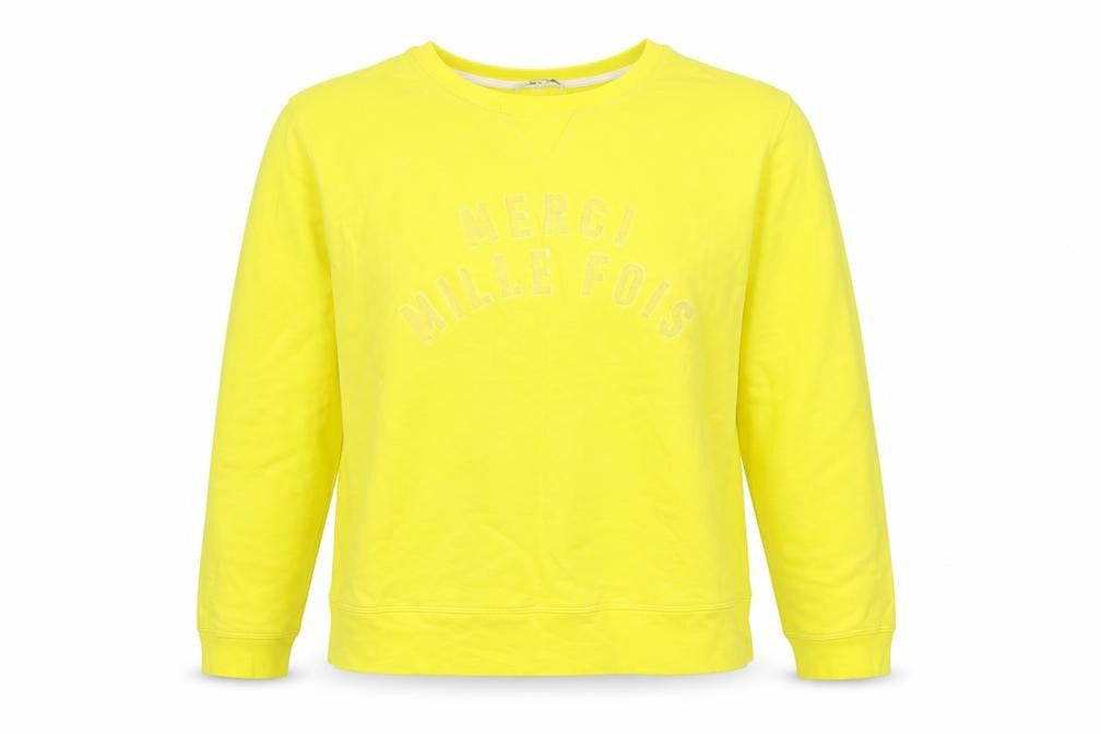 Sandwich Women Yellow Merci Mille Fois Pullover Sweatshirt M