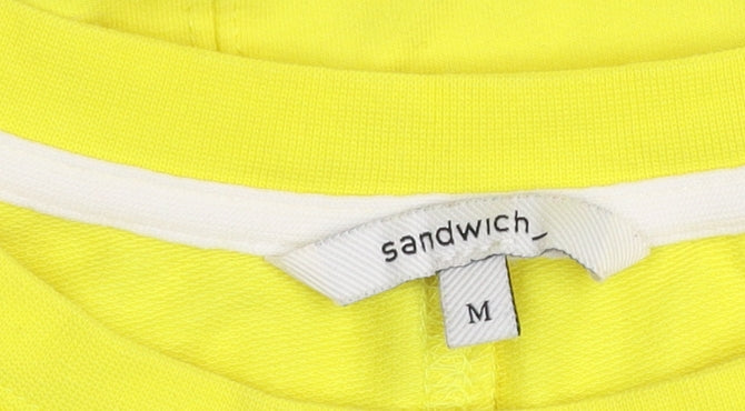 Sandwich Women Yellow Merci Mille Fois Pullover Sweatshirt M