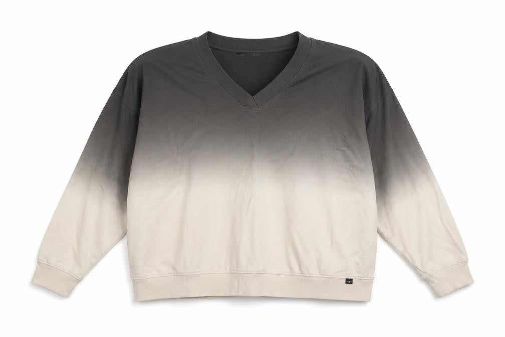 Marks and Spencer Women Grey Ombre V-Neck Pullover Sweatshirt M