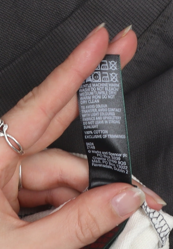 Marks and Spencer Women Grey Ombre V-Neck Pullover Sweatshirt M