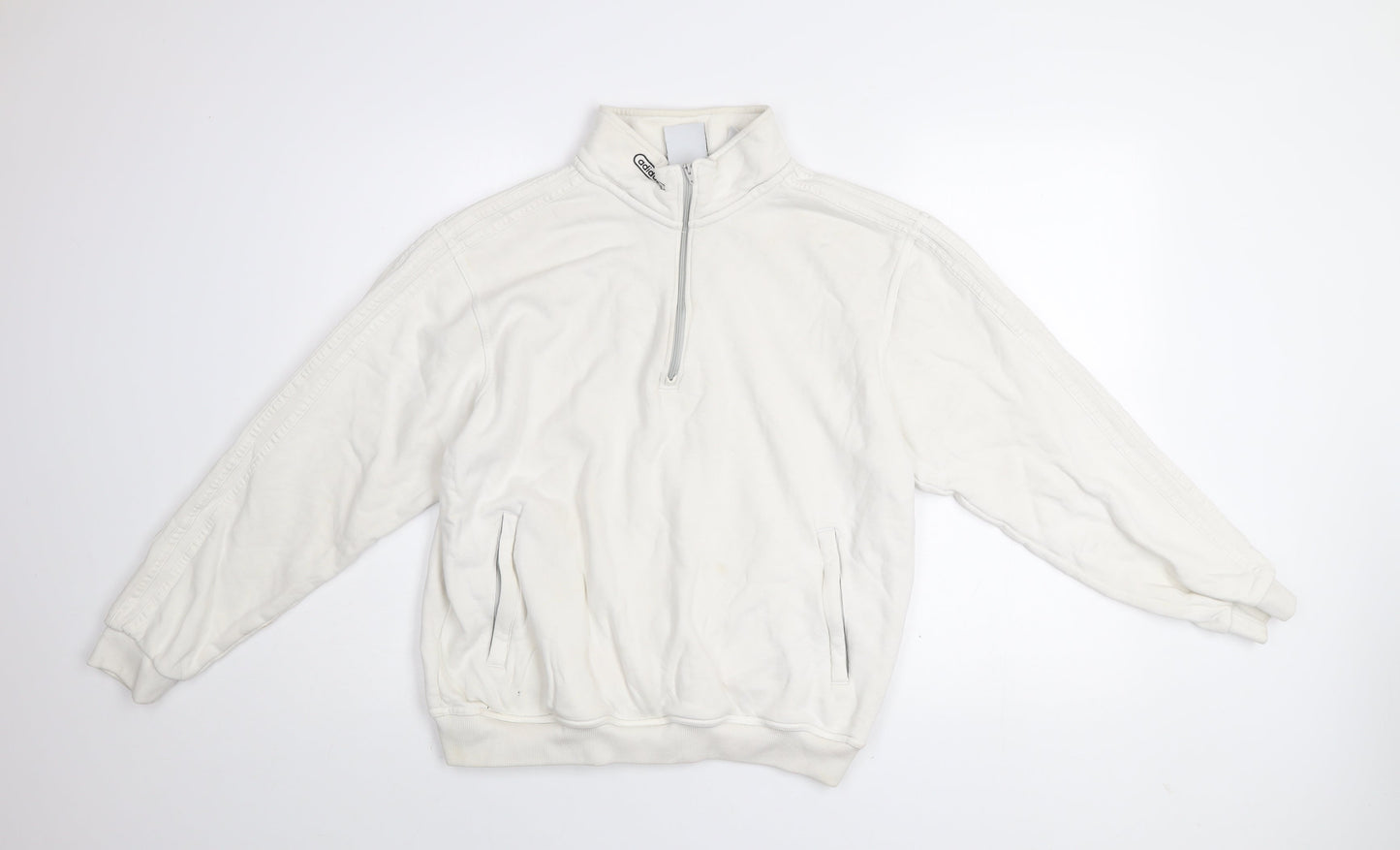Adidas Men's White 1/2 Zip Cotton Sweatshirt Size M