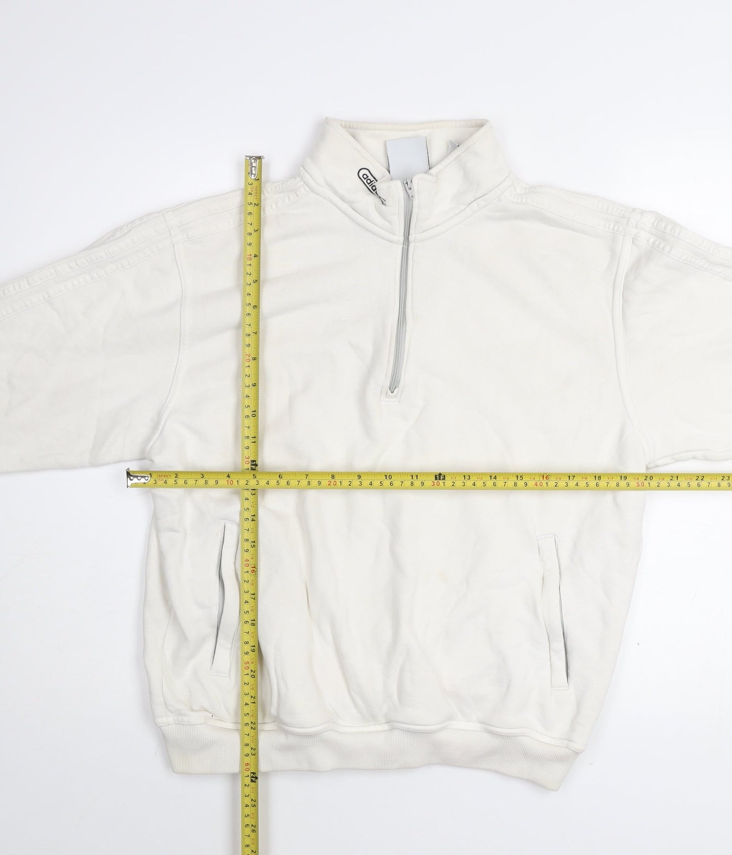 Adidas Men's White 1/2 Zip Cotton Sweatshirt Size M