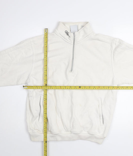 Adidas Men's White 1/2 Zip Cotton Sweatshirt Size M