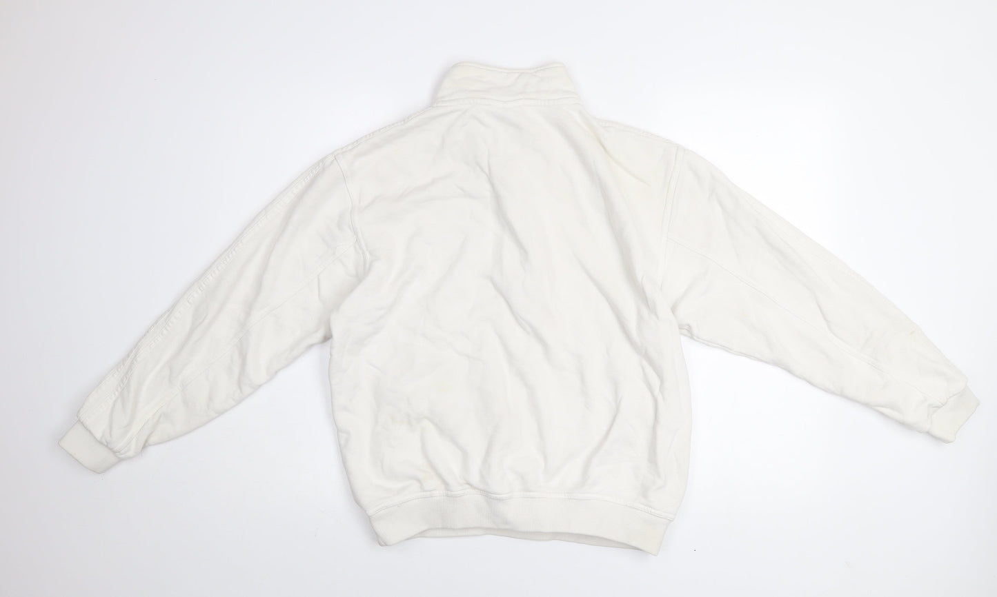 Adidas Men's White 1/2 Zip Cotton Sweatshirt Size M