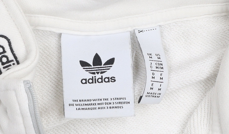 Adidas Men's White 1/2 Zip Cotton Sweatshirt Size M
