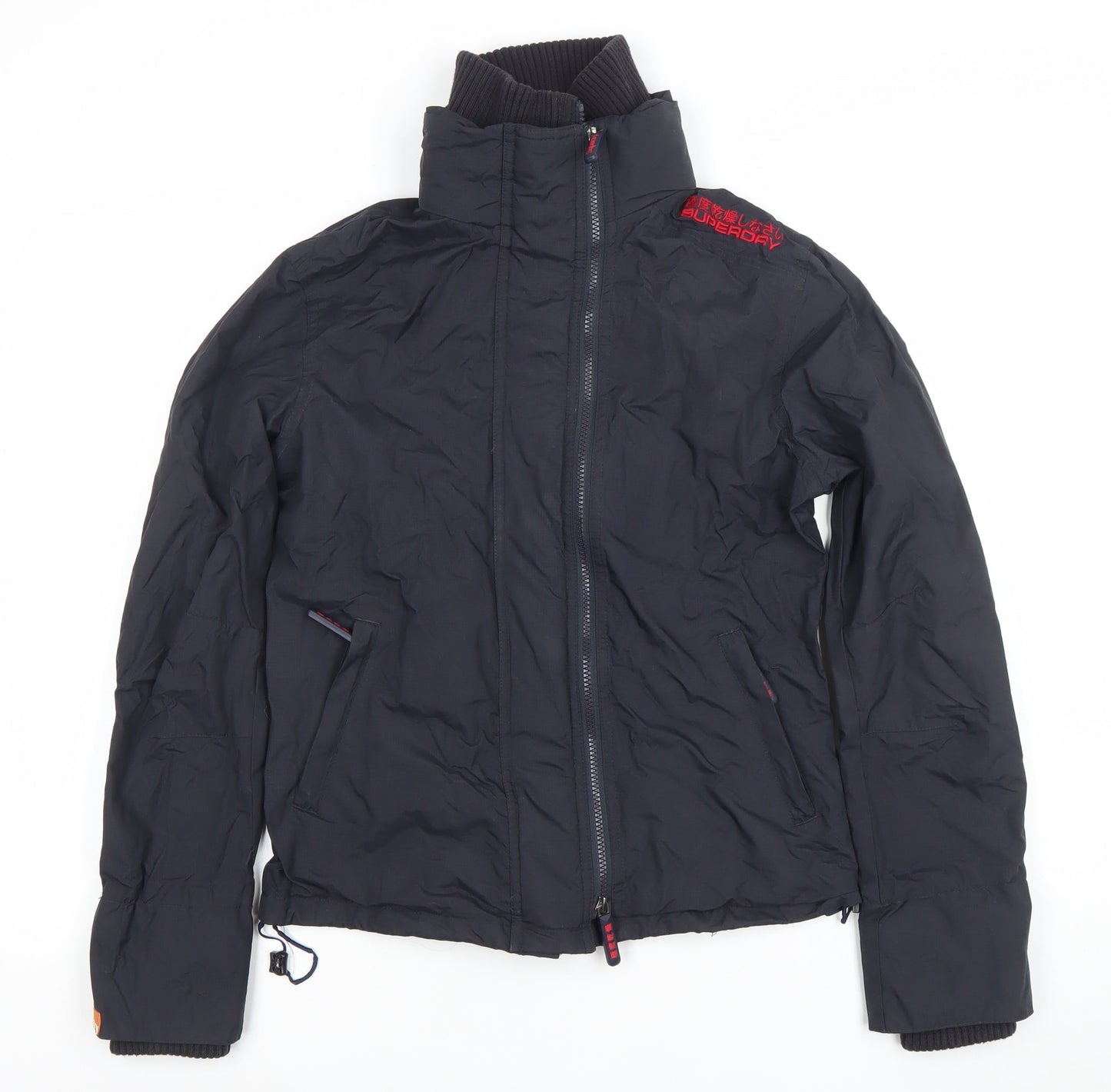 Superdry Women Black Large Double Black Label Full Zip Jacket